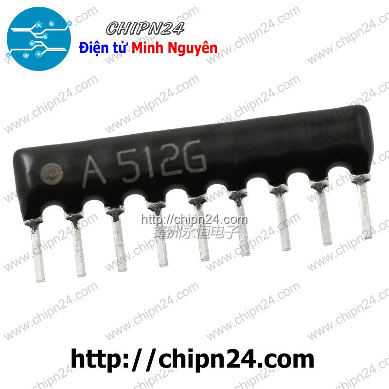 [5 CON] (KG1) Điện trở thanh 5K1 9P (Trở băng A09-512G 5.1K A512J A512G)