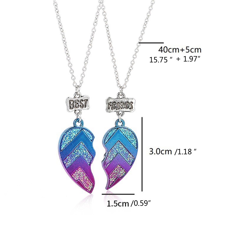 Set 2 / 4 Vòng Tay / Dây Chuyền Tình Bạn Mặt Nửa Trái Tim Thời Trang Cho Bạn Thân
