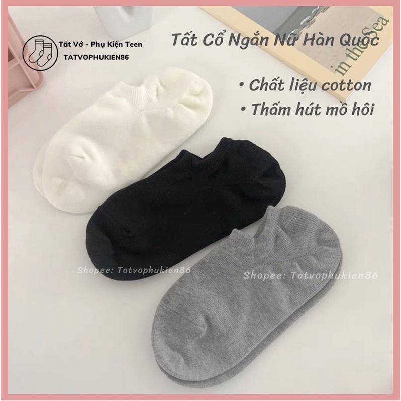 Tất nữ cổ ngắn 🎀FREESHIP🎀 Vớ nữ cổ ngắn cute vintage cotton trắng trơn hàn quốc đi mùa hè Tất nữ cute