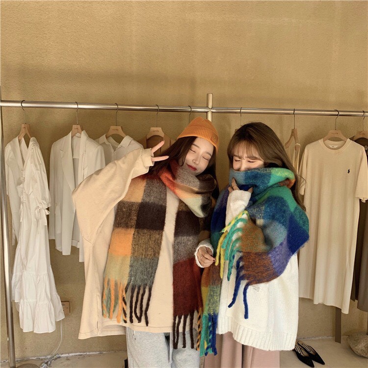 [Xả kho - LOẠI 1] Khăn Choàng Cổ Len (Khăn Len Dày) Cao Cấp Giữ Ấm Mùa Đông Trơn Phối Nhiều Màu