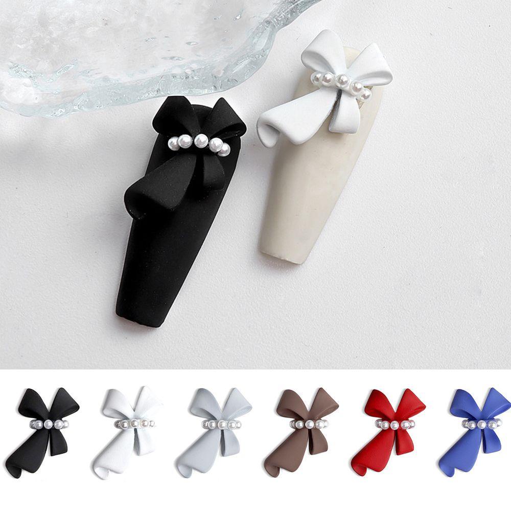 QQMALL Phụ Kiện Nơ Ruy Băng 3D Trang Trí Móng Tay Nghệ Thuật