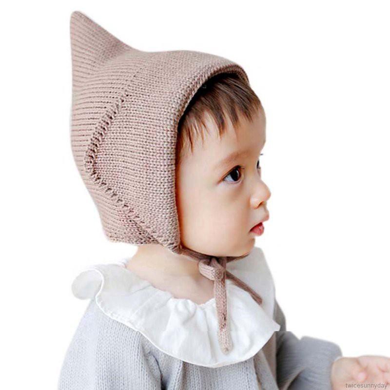 Nón len giữ ấm mùa đông dễ thương dành cho các bé