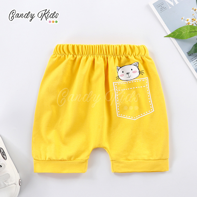 Quần Short Cotton Họa Tiết Hoạt Hình Xinh Xắn Dành Cho Bé 0-5 Tuổi