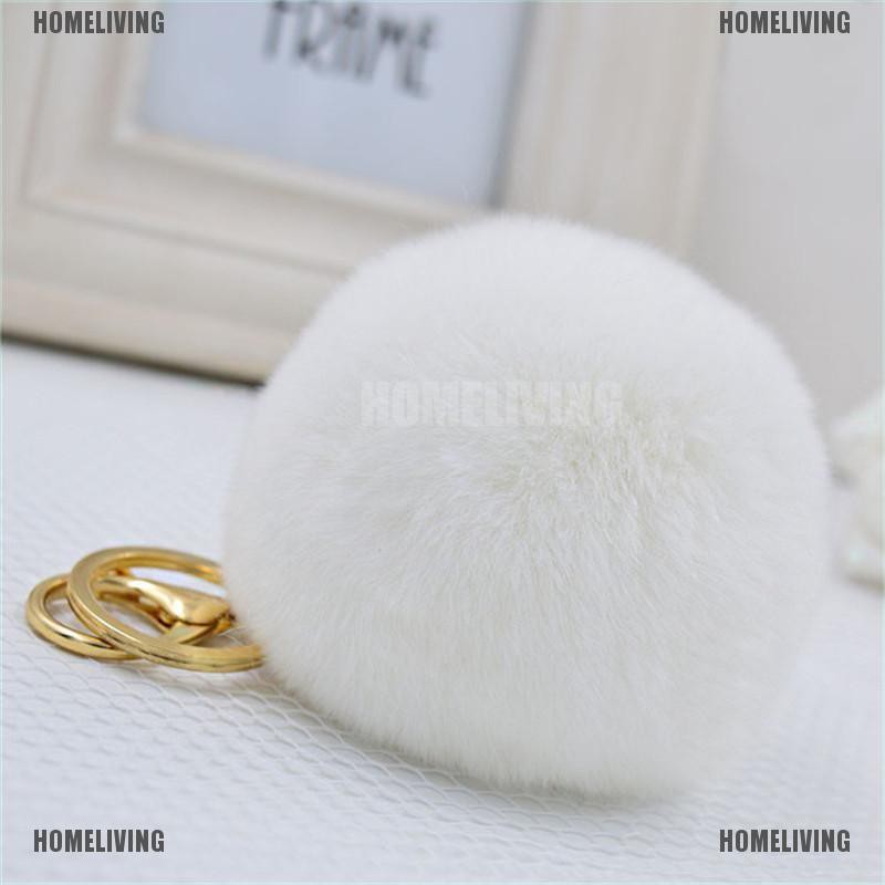 Móc Khóa Cục Bông Lông Thỏ Dễ Thương