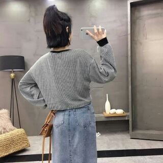 Áo kẻ dài tay bigsize