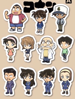 Sticker conan 30 cái ép lụa khác nhau / hình dán thám tử lừng danh conan