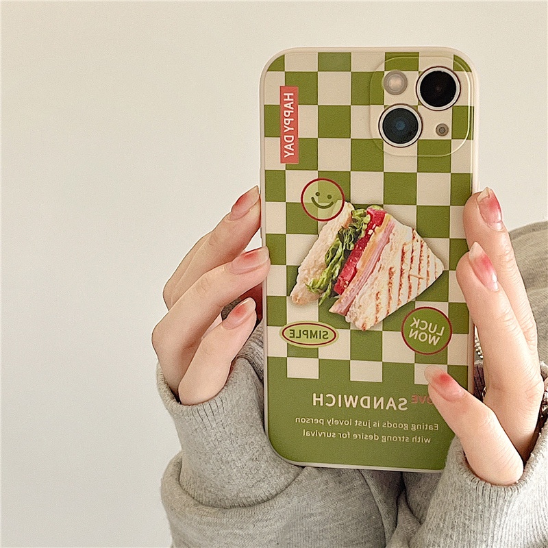 Ốp lưng iphone Ốp Điện Thoại Họa Tiết Bánh Sandwich Cho iPhone 13Promax 6splus/7/7plus/8/8plus/x/xr/14pro/11/12/13/pro/max/plus/promax Dinuo case