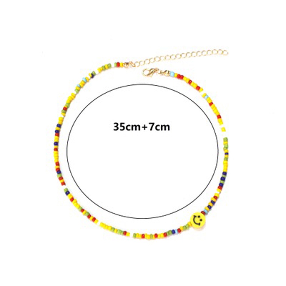 Vòng cổ choker phối hạt cườm nhiều màu sắc cầu vồng thời trang dành cho nữ DIY