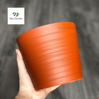 Chậu đất nung nâu đỏ cắt rối 13,5cm