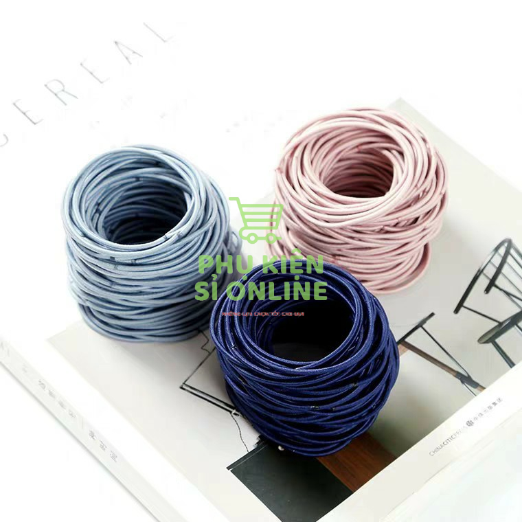 COMBO 100 chun buộc tóc mix 5 màu - thun cột tóc trơn nhiều màu cho bạn gái Store4girls