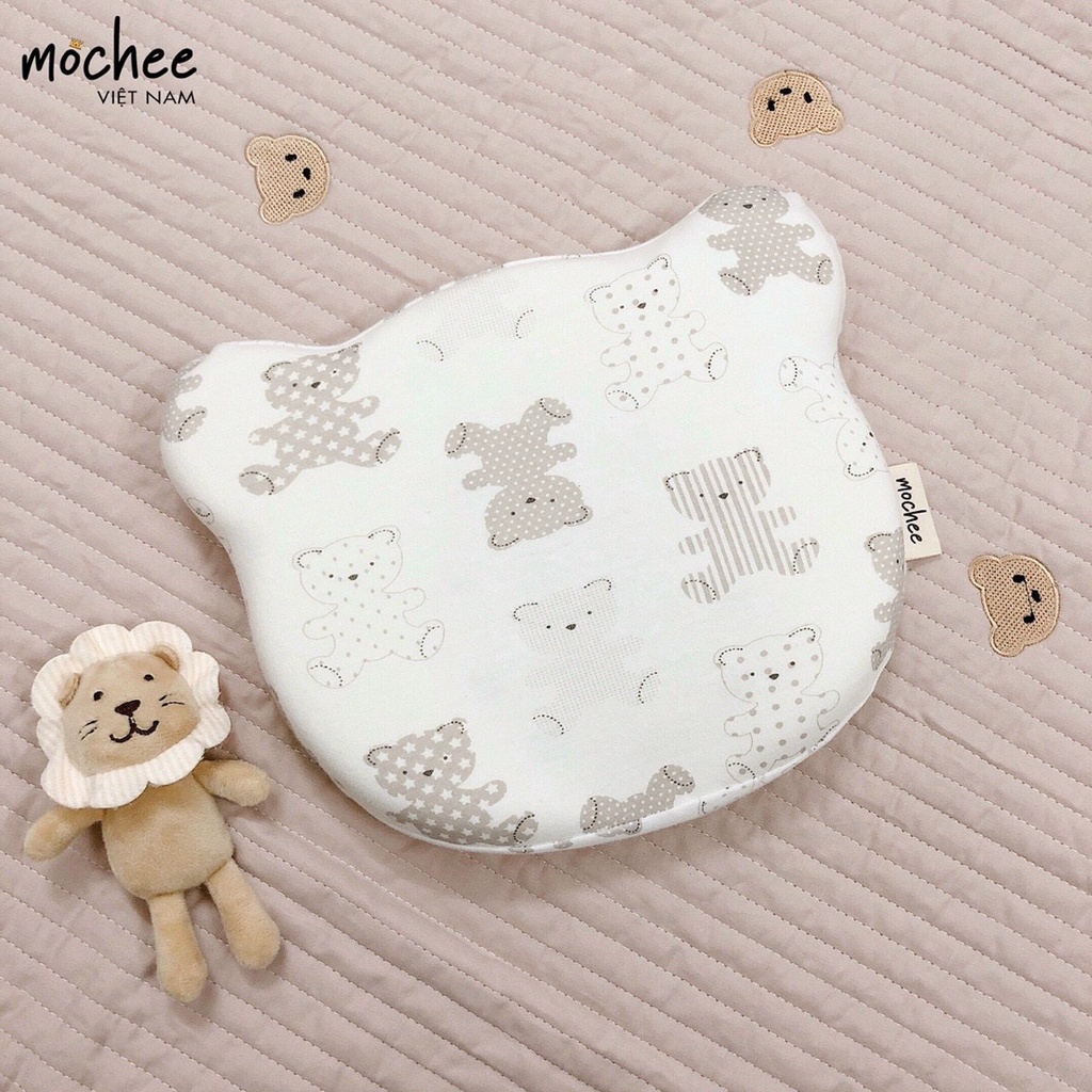 Gối chặn cao su non cho bé Mochee, gối nằm cao su non tự nhiên cho trẻ - Monnie Kids