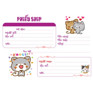 Combo Hóa đơn in hình cute :60k / 5 cuốn