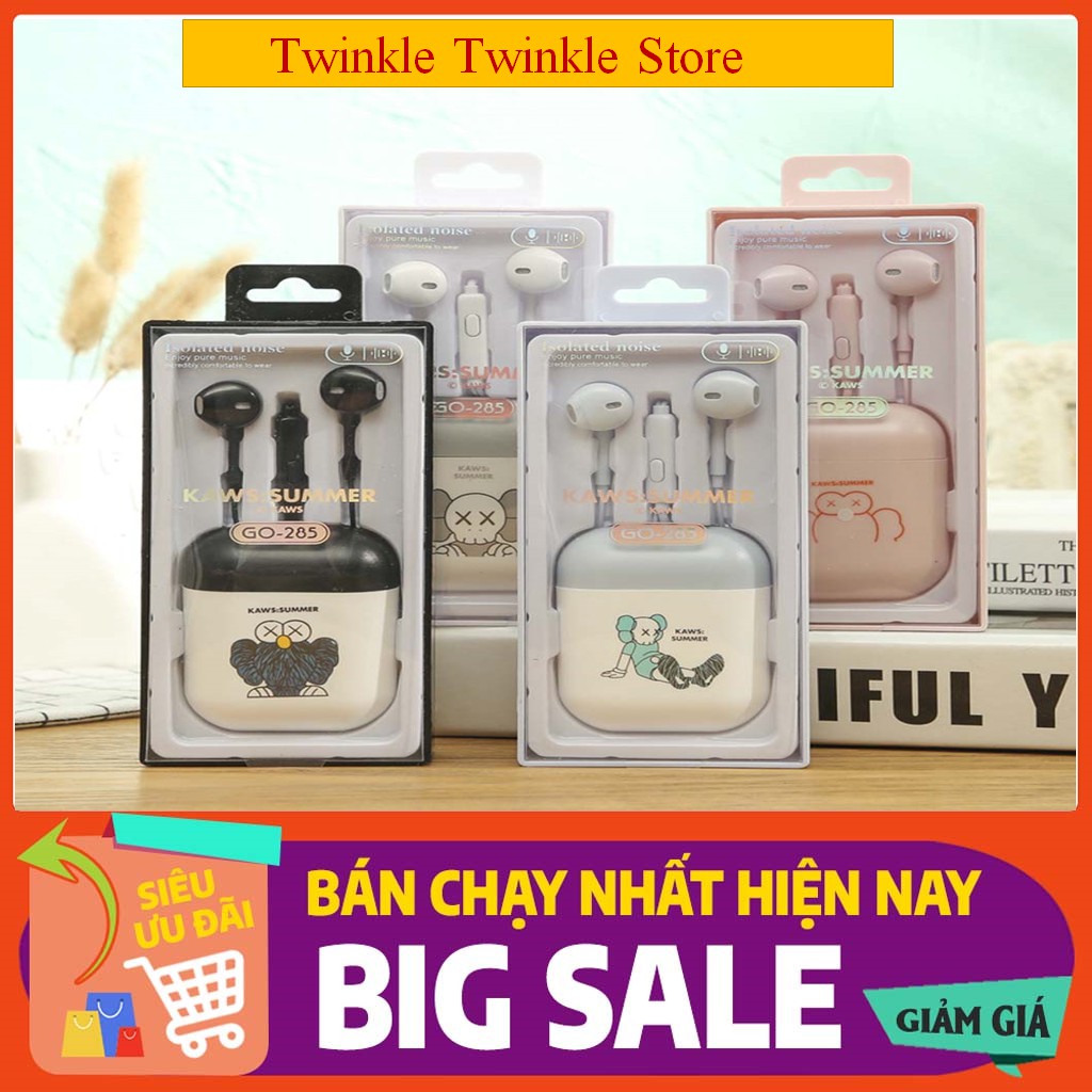 Bộ Tai Nghe Và Hộp Đựng Giá Rẻ Mẫu Hoạt Hình Nhét Tai Tiện Lợi Nhỏ Nhắn Dễ Thương Cực Cute (In-Ear 2021)
