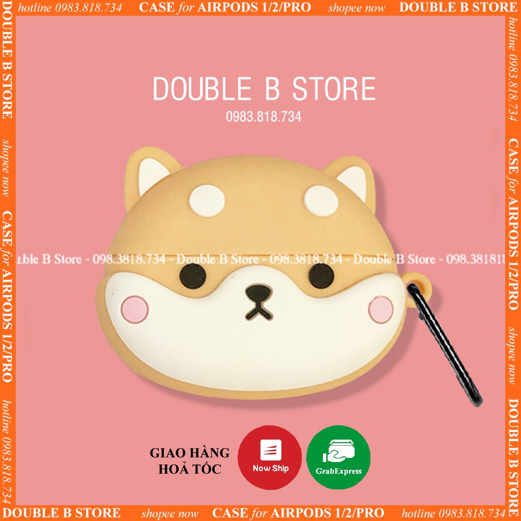 ☘️Tặng kèm móc☘️ Case bao Airpod 1 2 PRO Chó Nice Shiba Inu - Vỏ bọc Cover đựng tai nghe không dây