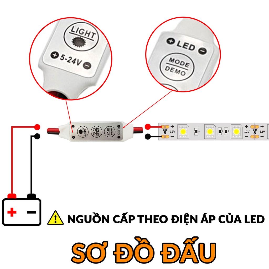 Mạch điều khiển led đơn sắc nhấp nháy 5-24VDC