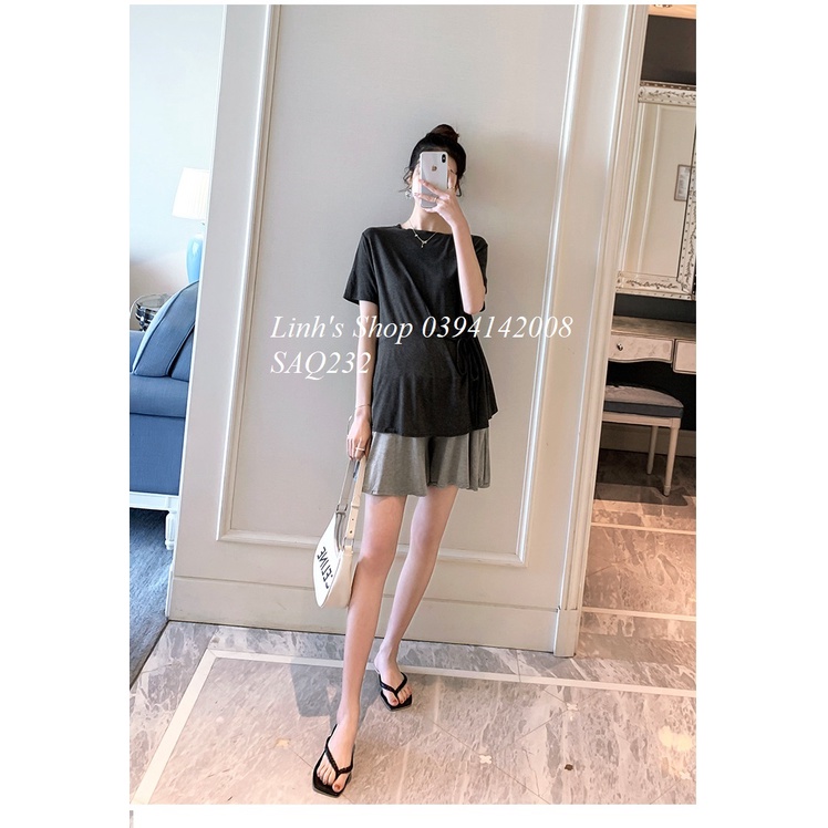 Set Áo Quần Bầu Bộ Bầu Xinh SAQ232 Chất Cotton Lạnh Siêu MÁT