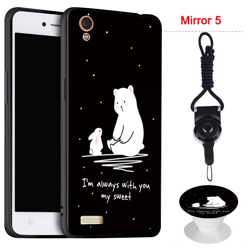 Ốp điện thoại tráng gương in hình hoạt hình dễ thương cho Oppo Mirror 5/r1201