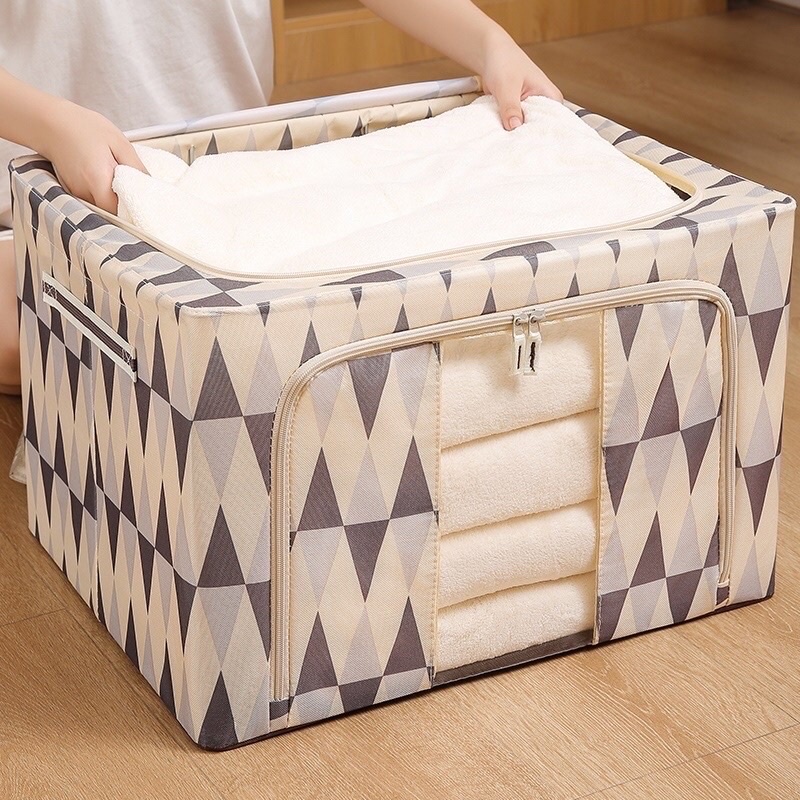 Hộp Đựng Quần Áo Chăn Màn Khung Sắt Gấp Gọn Cao Cấp Loại To