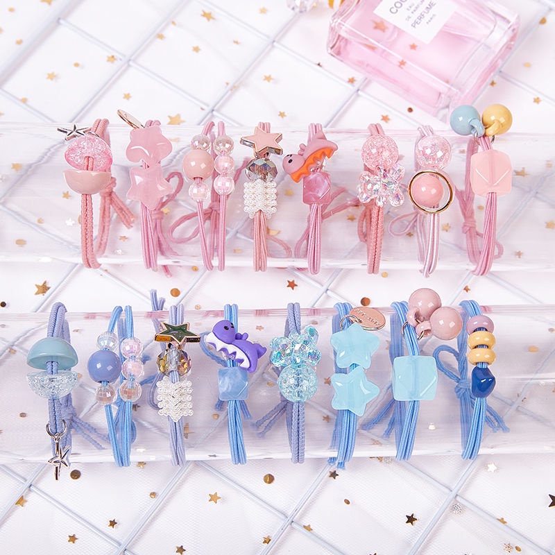 [CUTE] Bộ 8 Dây Cột Tóc Thời Trang Rất Xinh Cho Nữ Tặng Kèm Túi Lưới