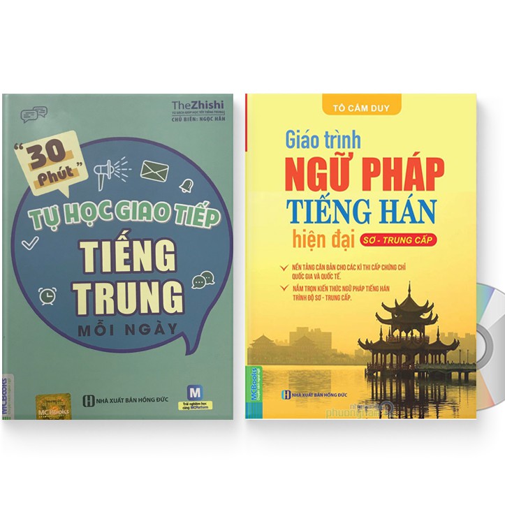 Sách - Combo 30 phút tự học giao tiếp tiếng Trung mỗi ngày + Giáo trình ngữ pháp tiếng Hán hiện đại