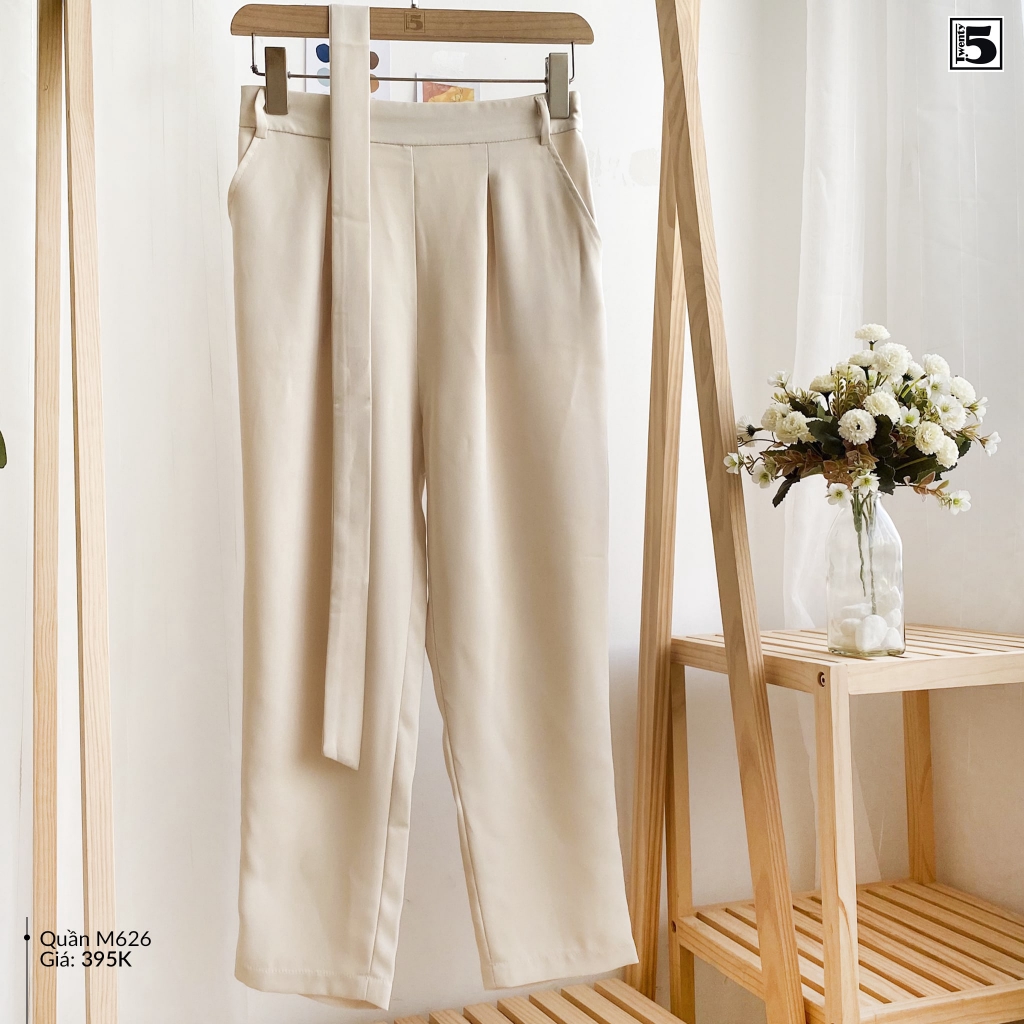 Quần baggy nữ dáng lửng dây buộc eo Twentyfive M626