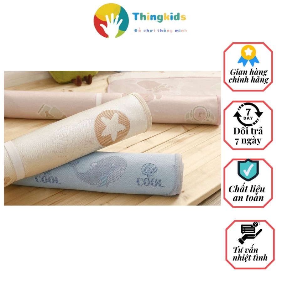 Chiếu lụa trẻ em kèm gối siêu mềm và thoáng - Thingkids