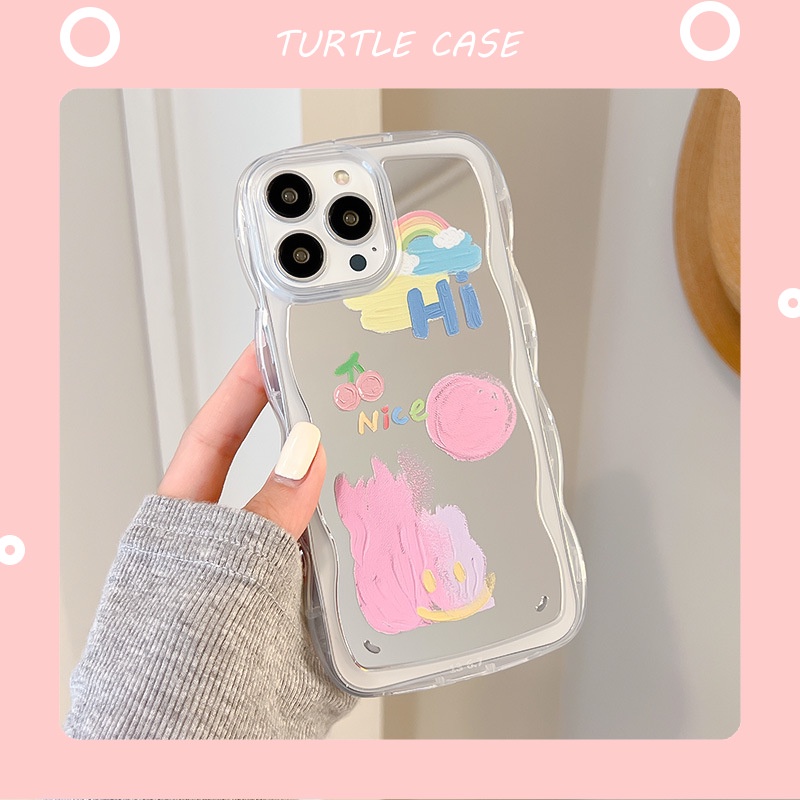 【bán sỉ】Ốp lưng iphone ốp Điện Thoạii Trong Suốt Phối Ren Và Gương Soi Cho iPhone 14 13 12 11 promax XS XR xsmax se2020 6 7 8plus