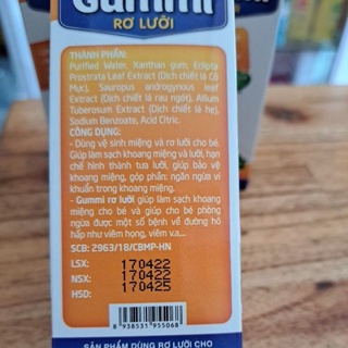 ✅ GUMMI dung dịch xịt rơ lưỡi ( lọ xịt 40ml)