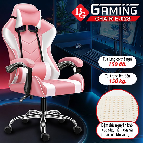 BG Ghế chơi game cao cấp dành cho game thủ model mới E-02S PINK