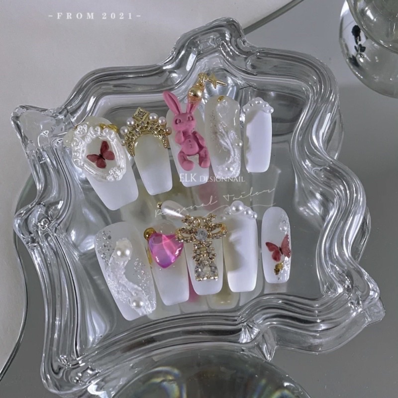 Charm đính nail dễ thương-đính nail hình thỏ hót