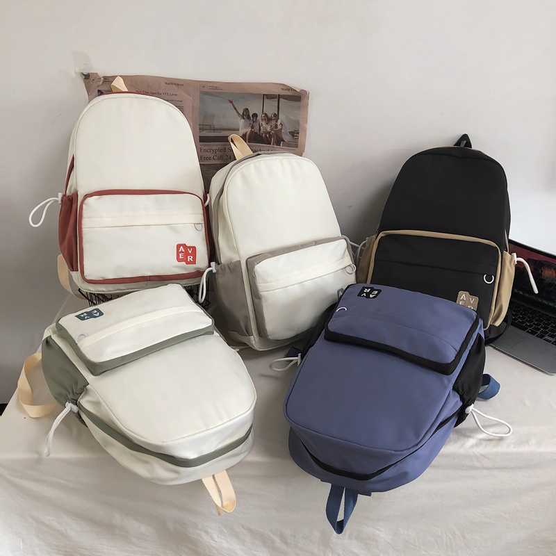 Ba lô đi học Prettyzys sức chứa lớn phong cách Hàn Quốc cho nữ 14 inch 2021