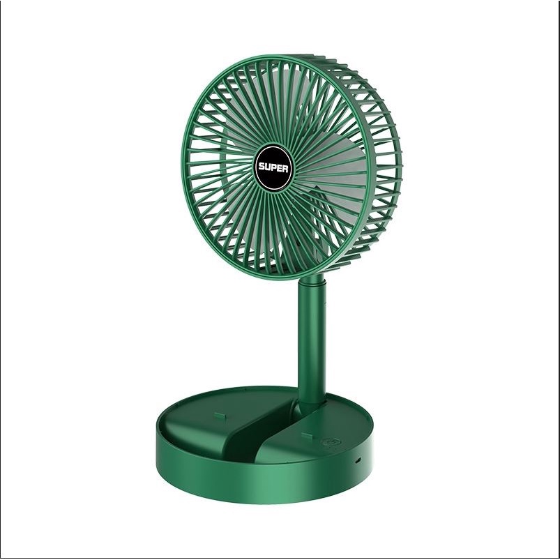 Quạt Tích Điện Mini Gấp Gọn Tròn Tiên Lợi -- Quạt Mini Để Bàn Xoay 180 Độ, 3 Tốc Độ Gió, Pin Sạc USB