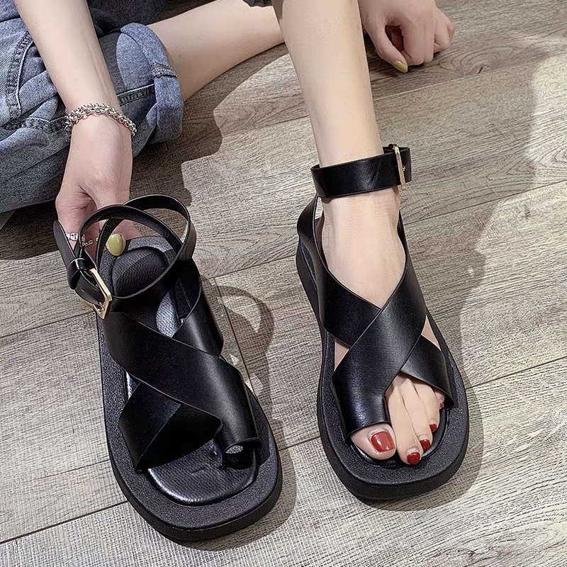 Sandan nữ cao su quai chéo xỏ ngón style Hàn