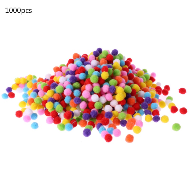 1000 Quả Pom Pom Mềm 12mm Nhiều Màu Sắc Dùng Làm Đồ Thủ Công DIY