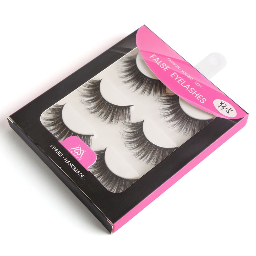 Lông mi giả MAGEFY 3D dài hơn tự nhiên 3 cặp lông mi