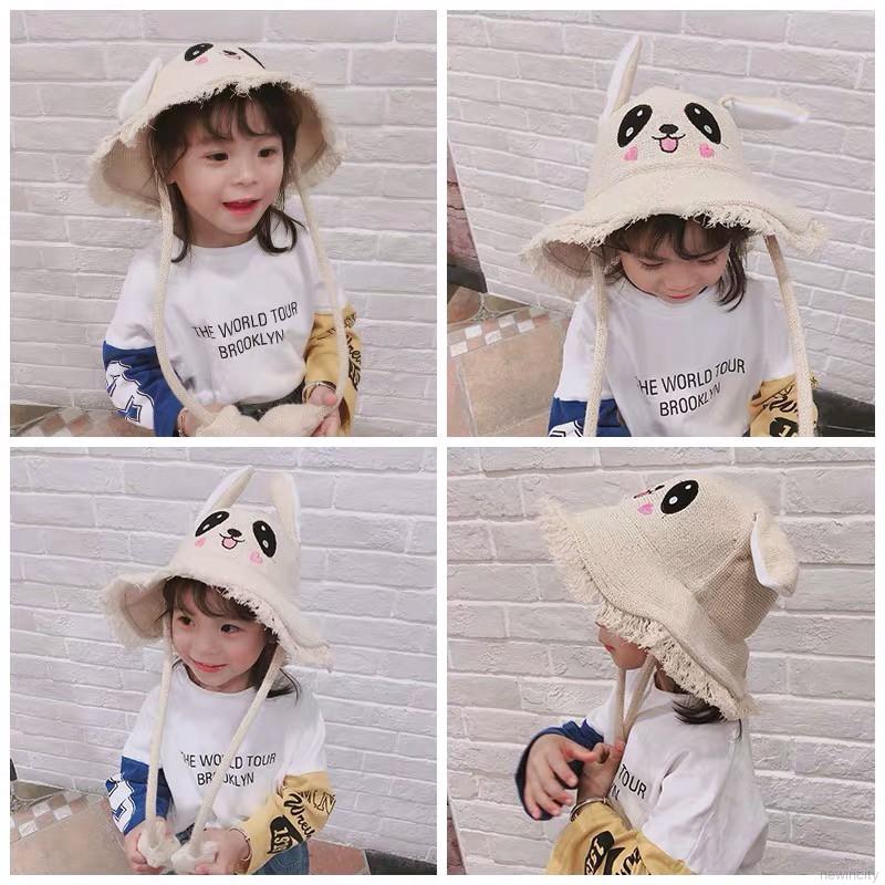 Mũ rộng vành họa tiết thỏ họa hình dễ thương cho bé gái nhiều màu lựa chọn