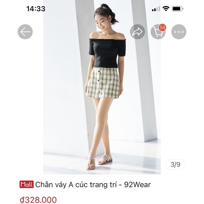 (Thanh lý) chân váy chư A 92wear size S.