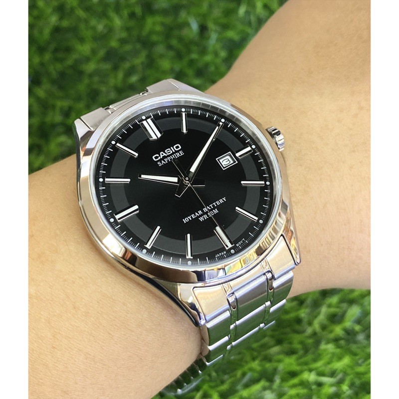 Đồng hồ Nam Casio MTS-100D, đồng hồ chính hãng, dây thép không gỉ, mặt kính sapphire chống xước tuyệt đối