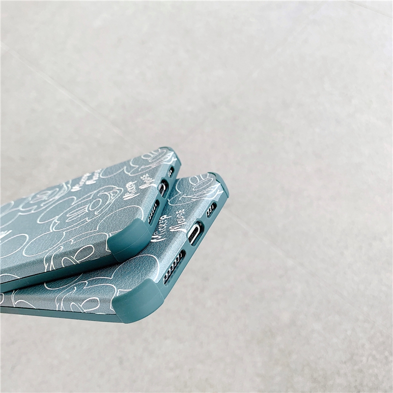 Ốp lưng iphone da Auto Focus Mikkey m0use xanh lá 7/7plus/8/8plus/x/xr/xs/11/12/pro/max/plus/promax - Awifi Case T6-15 | BigBuy360 - bigbuy360.vn