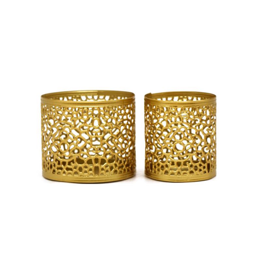 Đế nến mini kiểu rỗng để bàn bằng sắt trang trí nhà cửa