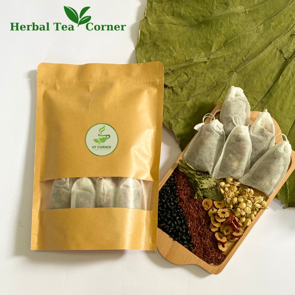 Trà lá sen mix gạo lứt, đậu đen xanh lòng, hỗ trợ giảm cân, dáng đẹp, thanh lọc cơ thể