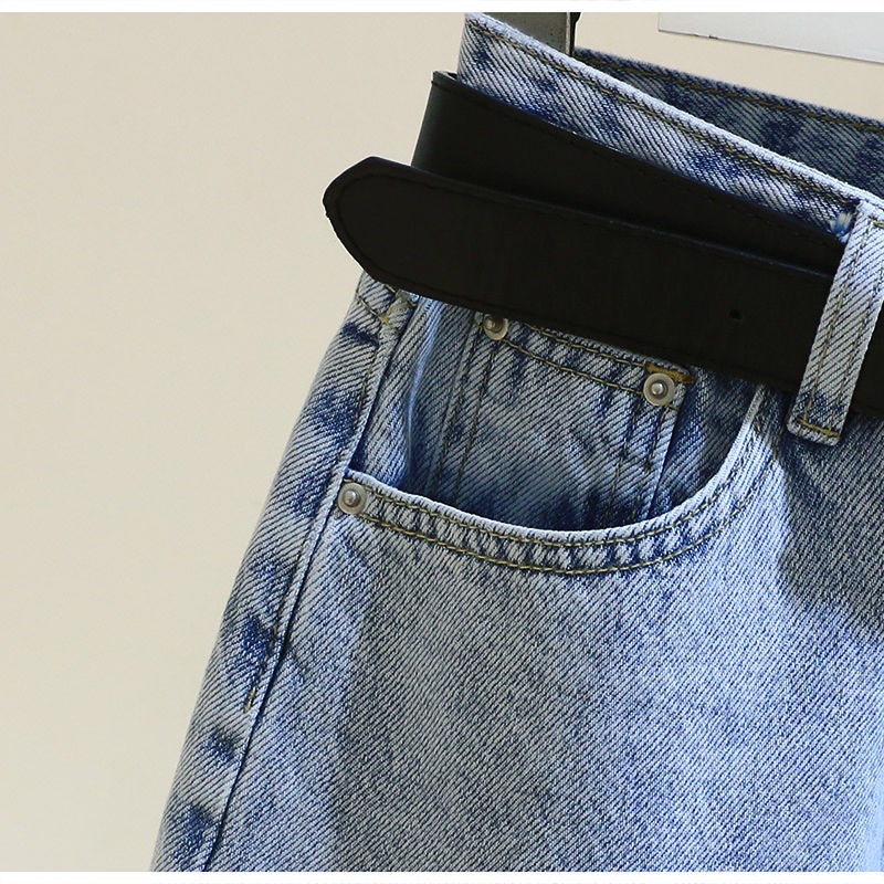 Quần Jean Lửng Ống Rộng Lưng Cao Phong Cách Hàn Quốc Thời Trang Mới Dành Cho Nữ 2022