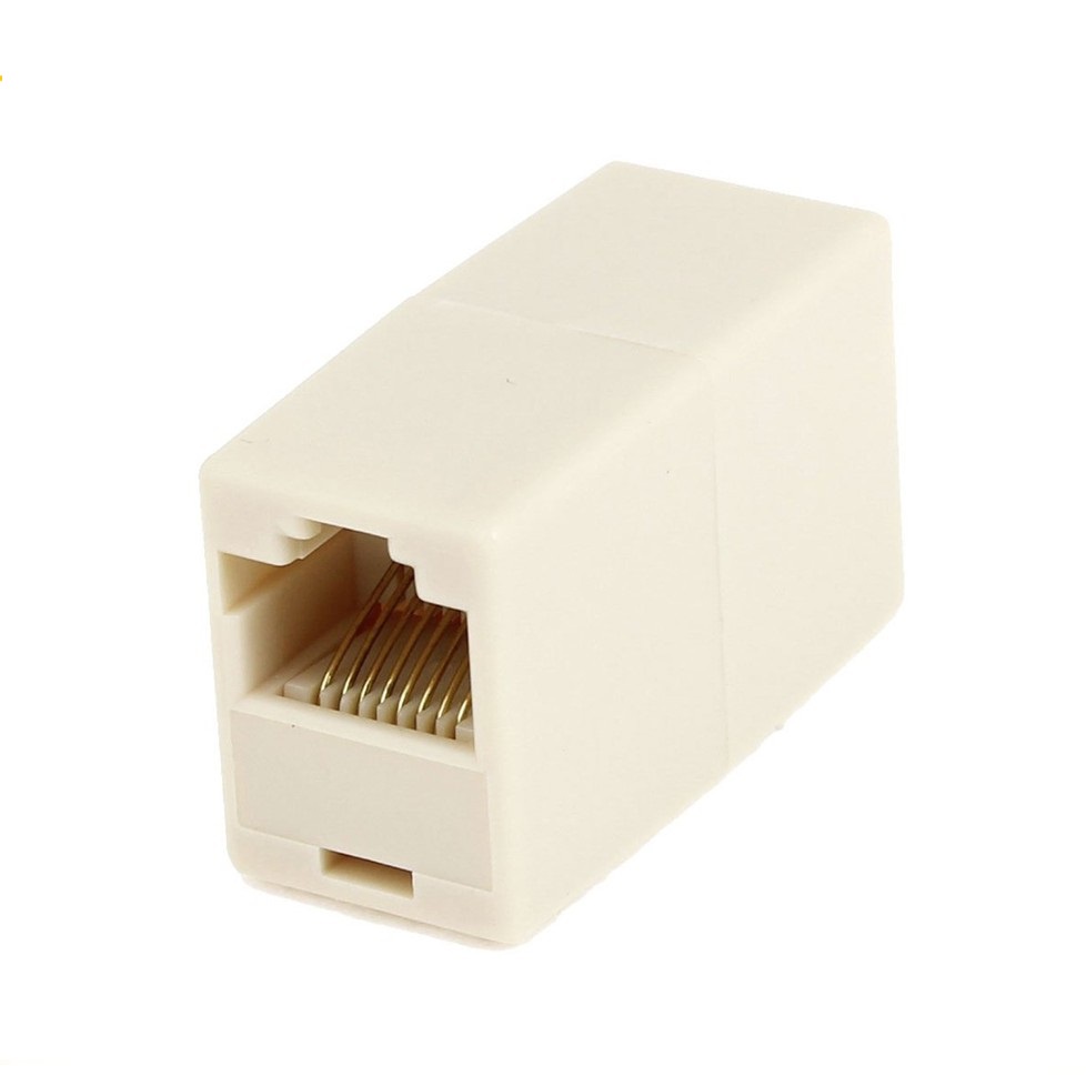Cầu nối dây mạng RJ45 1-1 (Trắng) - Khẩu nối dây mạng - Đầu nối dây mạng