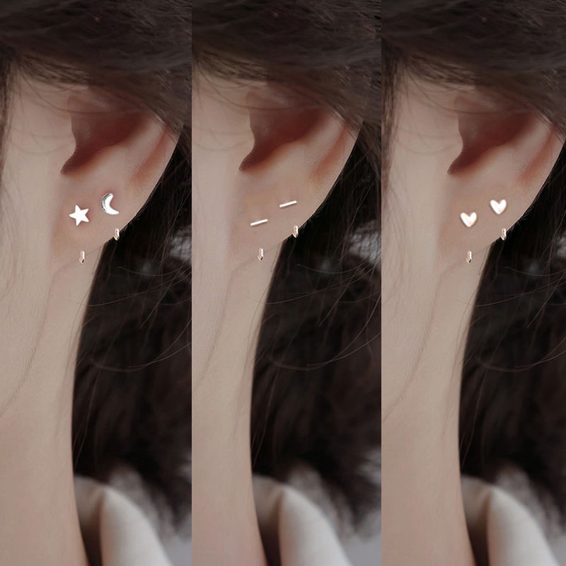 Bông Tai Mạ Bạc 925 Thiết Kế Nhỏ Nhắn Thời Trang Dành Cho Nữ