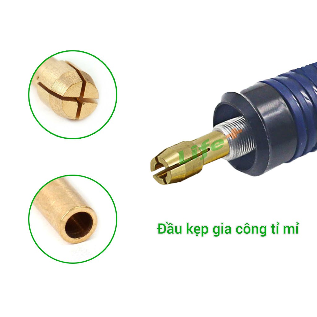 Bộ 10 đầu kẹp mũi khoan mini 0.5-3.2mm trục 4.8mm