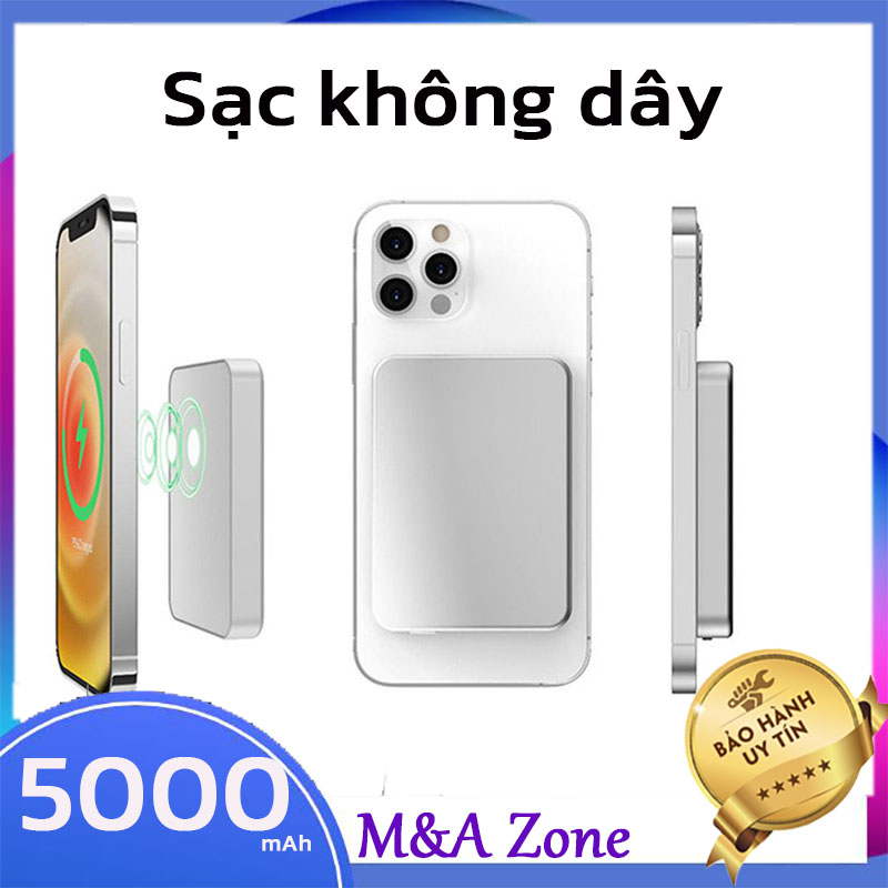 [M&A]Sạc Dự Phòng Wireless Power Bank 5000mah Cho IPhone 12/12 pro/max/mini Dung Lượng 3000mah