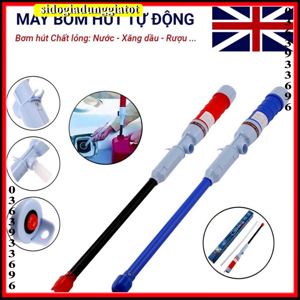 Bơm hút nước tự động, rượu, xăng dầu, chất lỏng, hóa chất đủ loại - loại Mini chạy pin tự động chỉ 1 nút bấm - SĐGDGT