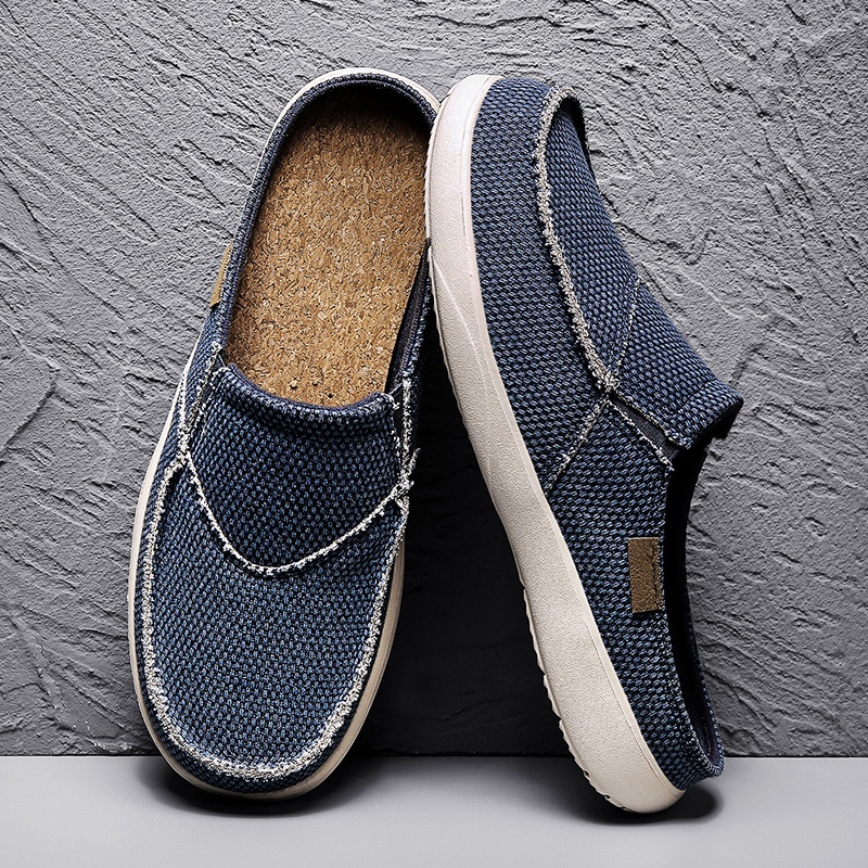 Giày lười 221 bằng vải canvas siêu nhẹ size 39-47 thời trang xuân hè dành cho nam