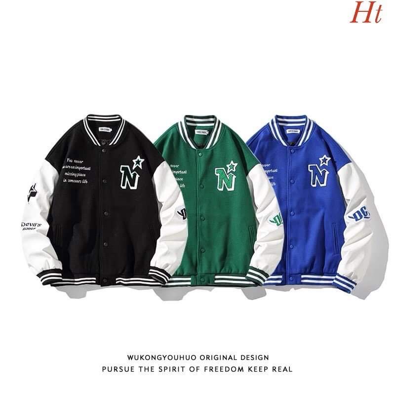 Áo khoác bomber nỉ N sao HT12