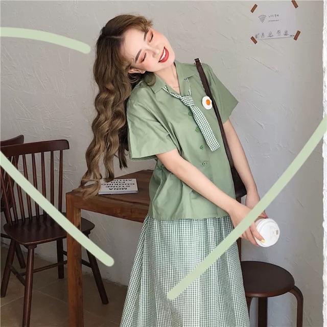 [Hàng sẵn][Ảnh thật]Set áo váy ulzzang